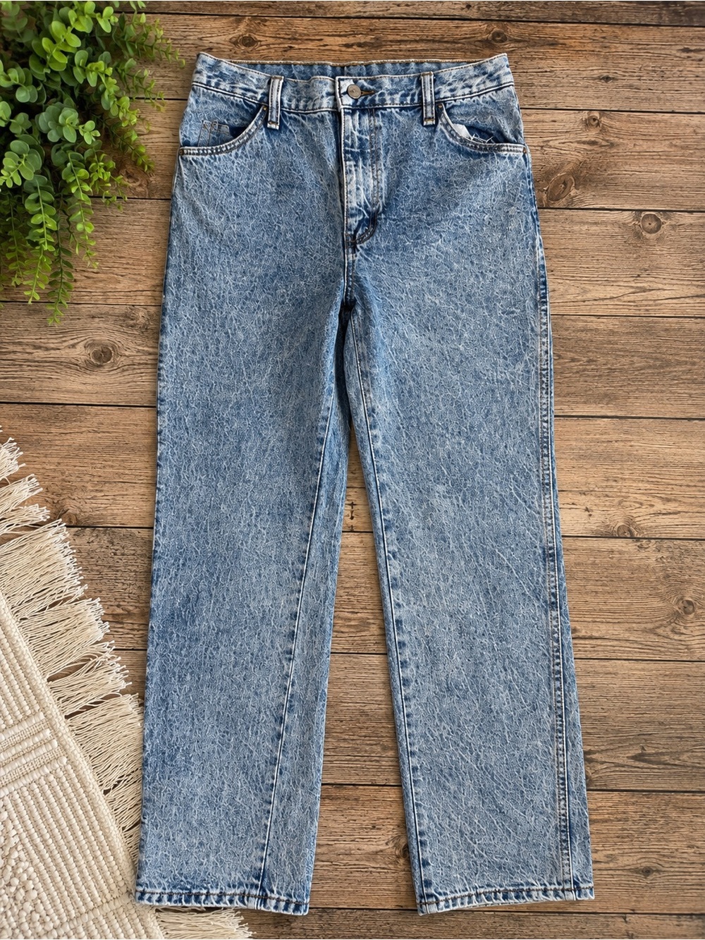 Vintage Rustler Acid Wash Jeans 29x32 Made in USA